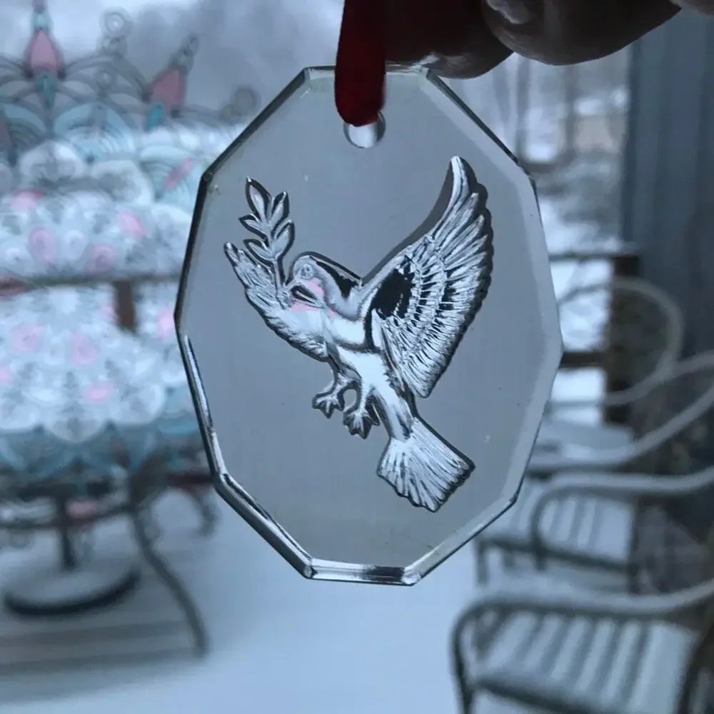 VTG Crystal Brands of Ireland Crystal Christmas Ornament - Dove of Peace